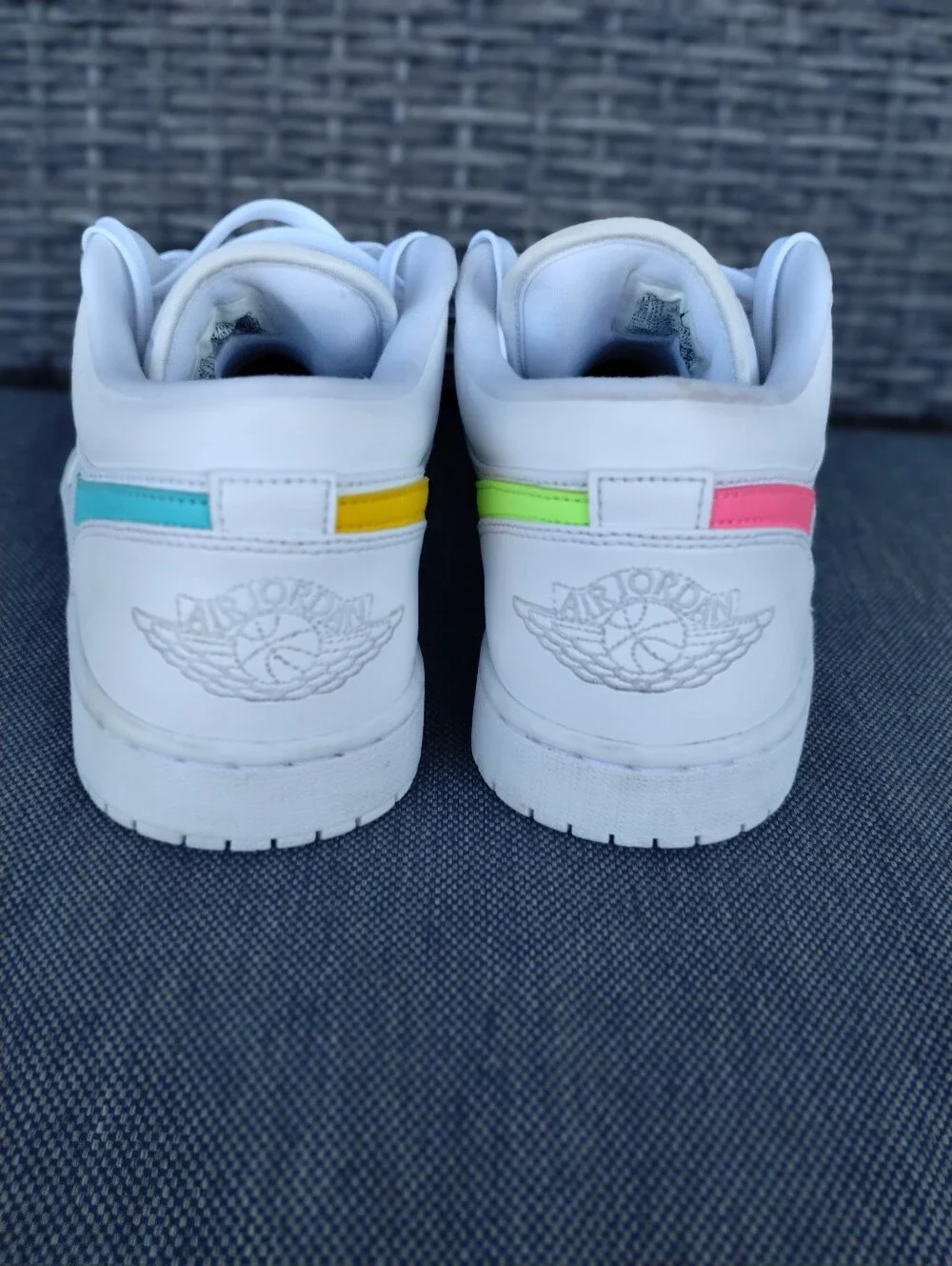 Air Jordan 1 Low White Multi-Color Swoosh Men’s 11.5 CW7033-100 Sneakers